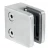 Glass clamp 45x45x26 mm, glass 6-10.76 mm, AISI 304, flat system, satin 000-260 (1)