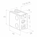 Glass clamp 45x45x26 mm, glass 6-10.76 mm, AISI 304, flat system, satin 000-260 (2)