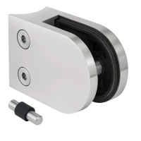 Glass holder 50x40x26 mm with pin, glass 6-10.76 mm, AISI 304, system 42.4 mm, satin