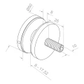Point fixing for glass fi 50/8/M10x50, glass 8-17.52 mm, AISI 304, flat system, satin 000-266 (3)