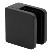 Point glass clamp 45x45x26 mm, black, glass 6-10.76 mm, zamak, flat system, painted