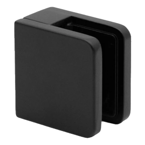 Point glass clamp 45x45x26 mm, black, glass 6-10.76 mm, zamak, flat system, painted
