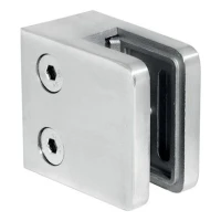 Glass holder 45x45x26 mm, glass 6-10.76 mm, AISI 304, flat system, polished