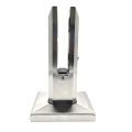 Vertical glass spigot clamp 50x50/100x100 mm glass 12-17.52 mm AISI 304 satin 000-291 (1)