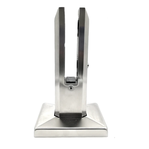 Vertical glass spigot clamp 50x50/100x100 mm glass 12-17.52 mm AISI 304 satin 000-291 (1)