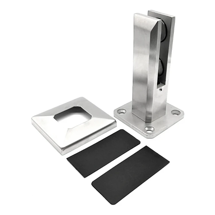 Vertical glass spigot clamp 50x50/100x100 mm glass 12-17.52 mm AISI 304 satin 000-291 (4)