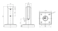 Vertical glass spigot clamp 50x50/100x100 mm glass 12-17.52 mm AISI 304 satin 000-291 (5)