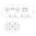 Running trolley 80 steel rollers for sliding gate with adjustment 5-roller 000-314 (2)