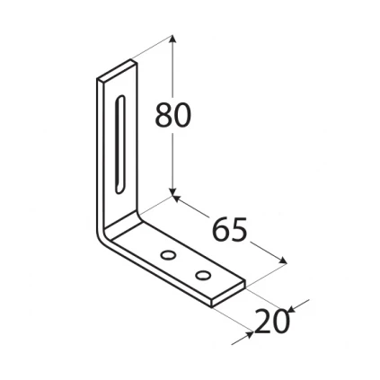 Adjustable angle bracket KR 1 75x65x20x3.0 electro-galvanised gold 000-345 (3)