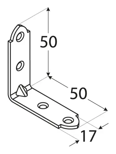 Mounting bracket KW 3 50x50x17x2.0 gold galvanised 000-348 (4)