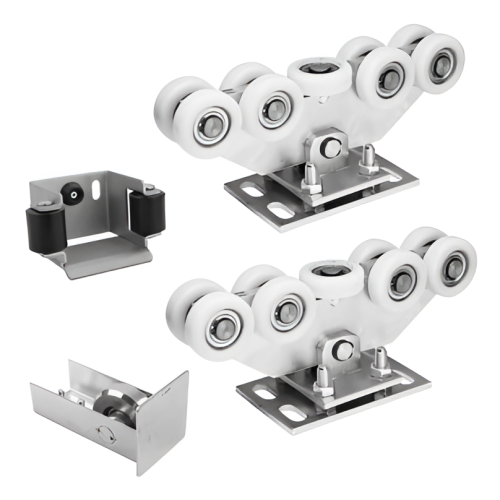 Sliding gate trolley pack: 2× trolley (9-roller, plastic) + accessories 000-252 (1)