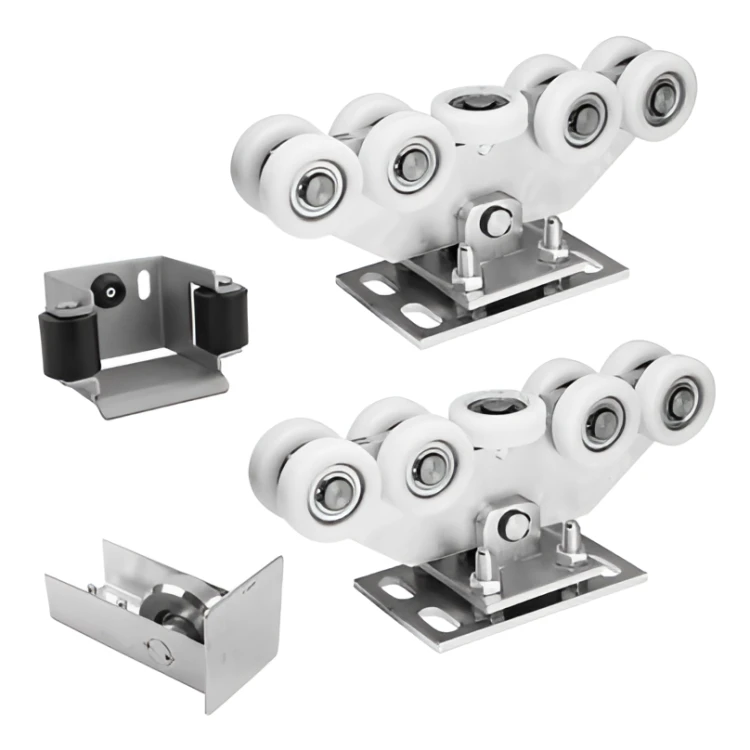 Sliding gate trolley pack: 2× trolley (9-roller, plastic) + accessories 000-252 (1)