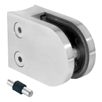 Glass holder 50x40x26 mm with pin, glass 6-10.76 mm, AISI 304, system 42.4, polished