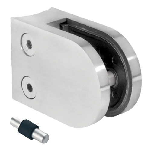 Glass holder 50x40x26 mm with pin, glass 6-10.76 mm, AISI 304, system 42.4, polished 000-264 (1)