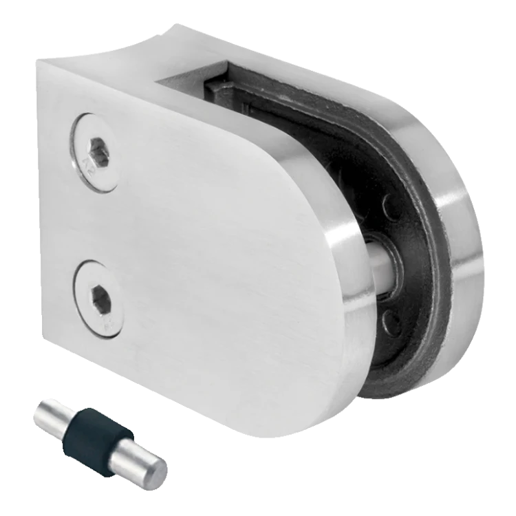 Glass holder 50x40x26 mm with pin, glass 6-10.76 mm, AISI 304, system 42.4, polished 000-264 (1)