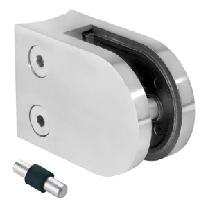 Glass Clamp 6-10.76 mm 50x40x26 mm with Pin AISI 304 System 48.3 mm Satin