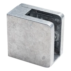 Glass holder 6-10.76 mm 45x45x26 mm, bracket and pin, zamak, flat system, raw