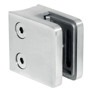Glass clamp 6-10.76 mm 45x45x26 mm AISI 316, system 42.4 mm satin