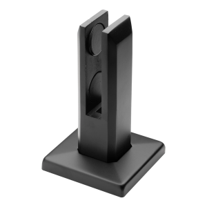 Vertical glass spigot clamp 12-17.52 mm 50x50/100x100 mm H=182 mm AISI 304 matt black