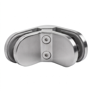 Glass clamp 6-12.76 mm 90° oval 82x45x30 mm pin AISI 304 satin