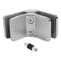 Glass clamp 6-12.76 mm 90° square 72x45x30 mm pin AISI 304 satin