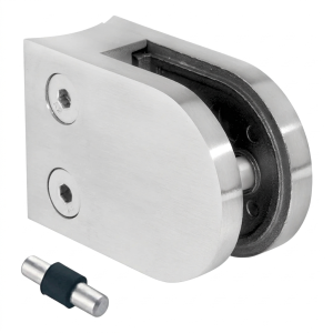 Glass clamp 6-12.76 mm 63x45x30 mm with pin AISI 304 system 48.3 mm satin