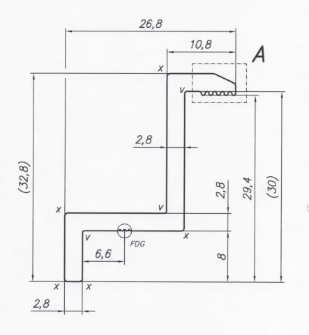 End clamp H30 aluminum 6060 hole M8 PV-03-01 (2)