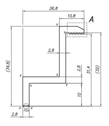 End clamp H32 aluminum 6060 hole M8 anodized PV-03-04 (2)