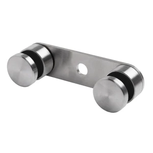 Double glass clamp 8-21.52mm ø30/M8 L=150mm AISI304 universal satin