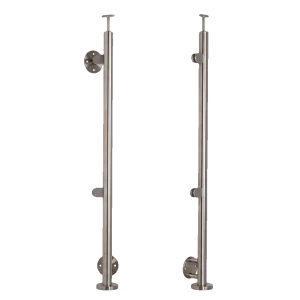 Left end post ø42.4×1230mm AISI304 side mounting satin