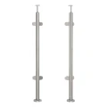 Corner Balustrade Post for Glass ø42.4x1060/1102.4mm 4 Clamps Brushed 000-559 (1)