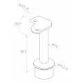 Corner Balustrade Post for Glass ø42.4x1060/1102.4mm 4 Clamps Brushed 000-559 (3)
