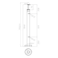 Corner Balustrade Post for Glass ø42.4x1060/1102.4mm 4 Clamps Brushed 000-559 (5)