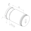 Point glass holder for 10.38-17.52mm glass Ø50/30/M10x40 AISI304 flat system gold 000-565 (2)