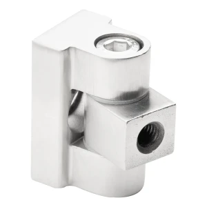 180° Glass Clamp Hinge 45 x 45 x 26 mm AISI304, Satin