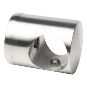 Through-hole rod holder fi19 mm flat mounted AISI304 satin finish