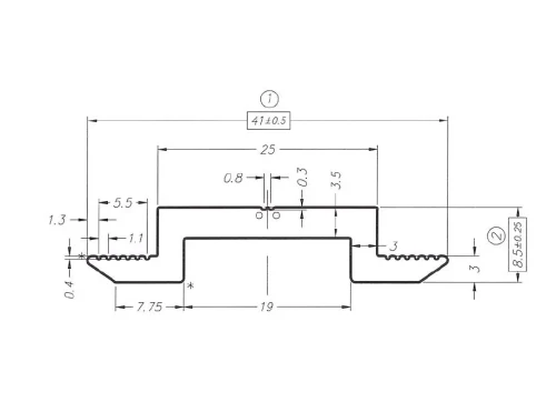 Middle clamp H8 aluminum 6060 hole M8 PV-04-03 (2)