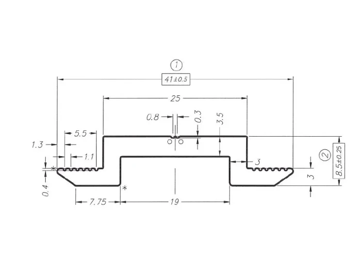 Middle clamp H8 aluminum 6060 hole M8 anodized PV-04-04 (2)
