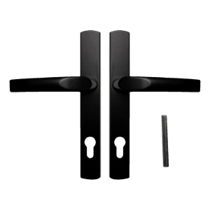 PSG – black aluminium door handle with escutcheon 234×32 mm, 72 mm centres