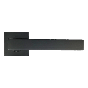 PSG Genova – Black Door Handle with Square Escutcheon, Stainless Steel