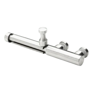 Stainless steel AISI 304 glass gate latch ø20 mm satin finish – screw-in mounting