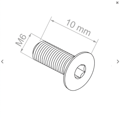 Countersunk head screw M6x10 DIN 7991 – stainless steel A2 (AISI 304), hexagon socket 000-815 (2)