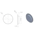 Kozza – aluminium end cap for glass balustrade profiles KE 120 side mounting 000-849 (3)