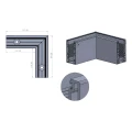 Kozza KE100 – internal corner U-profile 90° for all-glass balustrades, top-mounted 000-854 (2)