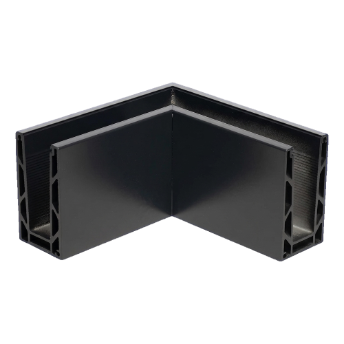 Kozza KE 100 – U-profile internal corner 90° for all-glass balustrades, dark grey 000-855 (1)