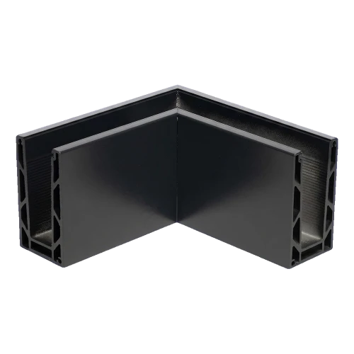 Kozza KE 100 – U-profile internal corner 90° for all-glass balustrades, dark grey 000-855 (1)