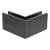 Kozza KE 100 – U-profile internal corner 90° for all-glass balustrades, dark grey 000-855 (2)