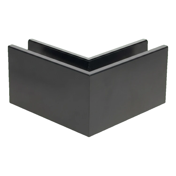 Kozza KE 100 – U-profile internal corner 90° for all-glass balustrades, dark grey 000-855 (2)