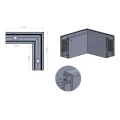 Kozza KE 100 – U-profile internal corner 90° for all-glass balustrades, dark grey 000-855 (4)