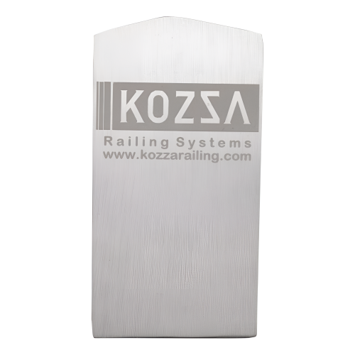 Kozza left side end cap for glass balustrade U profile KE 100 – matt anodised aluminium 000-857 (1)